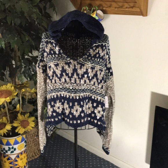 FREE PEOPLE SWEATER BLUE COMBO NWT - Picture 5 of 5